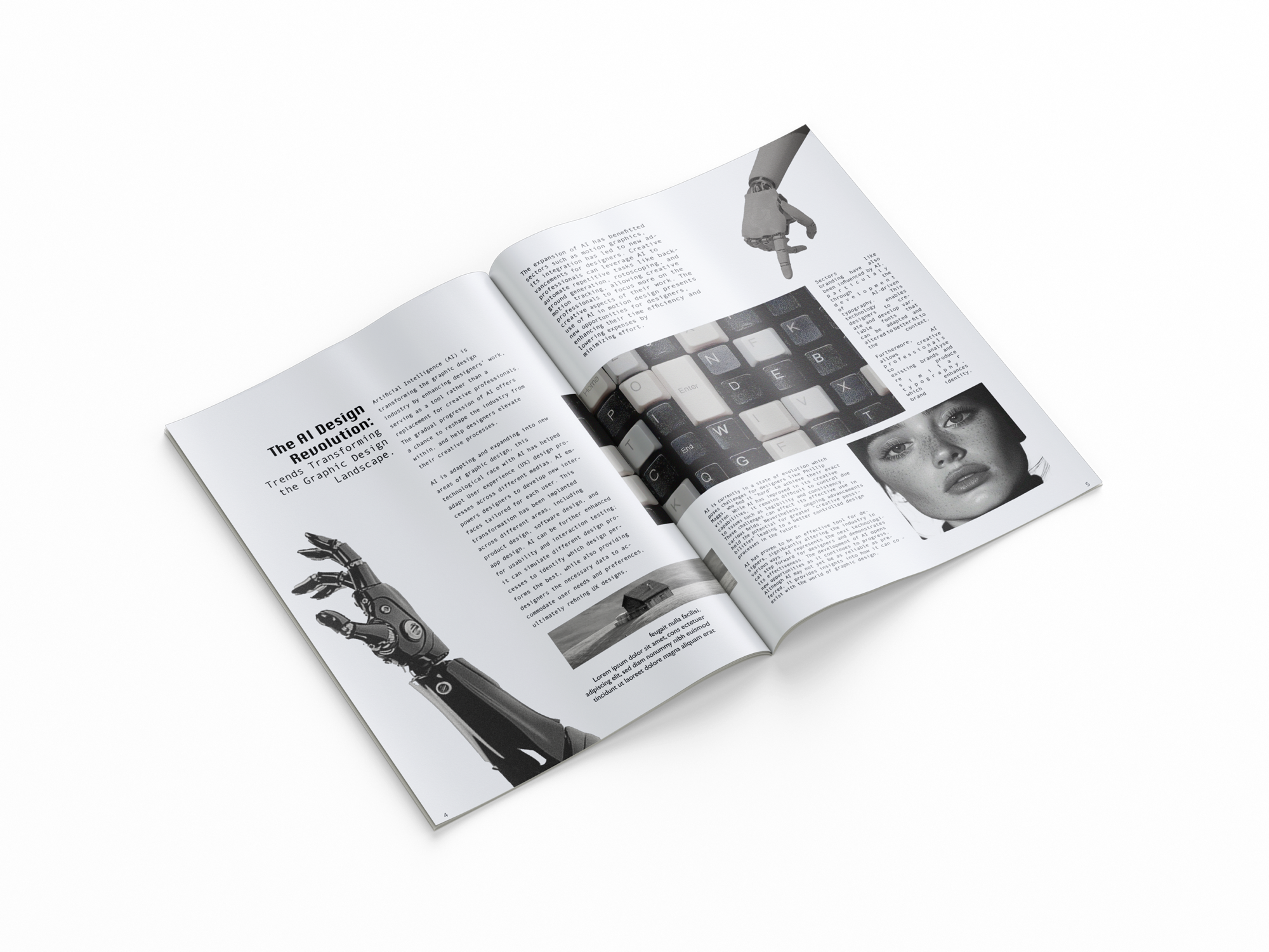 C.Design magazine — The AI Design Revolution spread, open book mockup