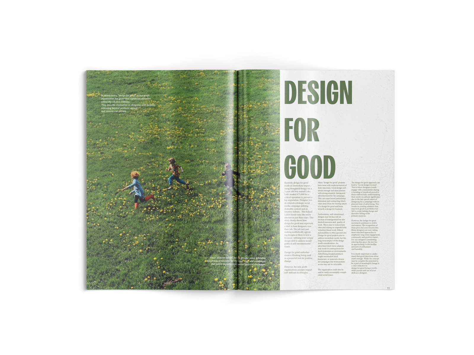 Magazine spread — Design for Good