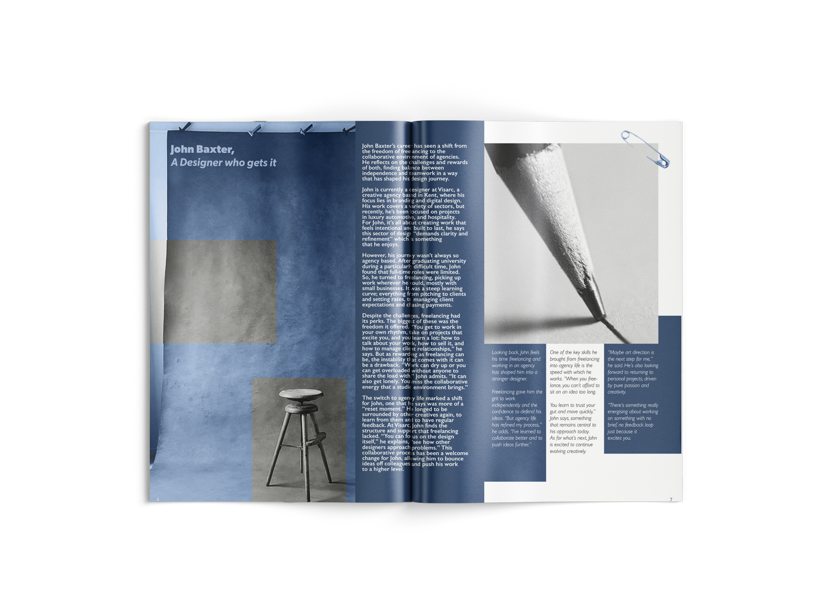 Magazine spread — interview with John Baxter